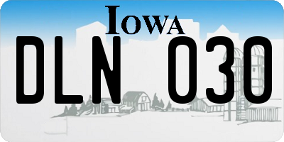 IA license plate DLN030