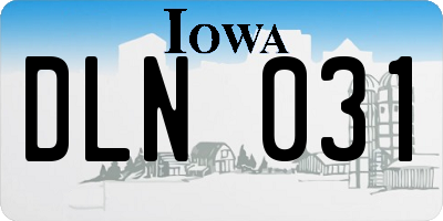 IA license plate DLN031