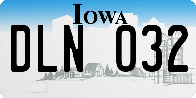 IA license plate DLN032