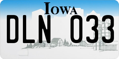 IA license plate DLN033