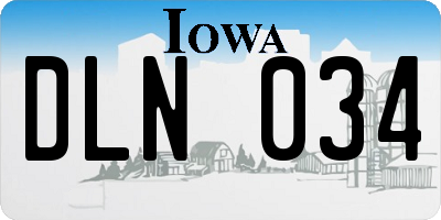 IA license plate DLN034