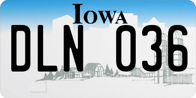 IA license plate DLN036