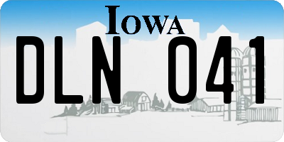 IA license plate DLN041