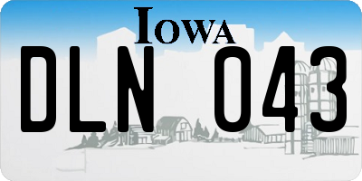 IA license plate DLN043