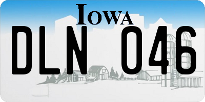 IA license plate DLN046