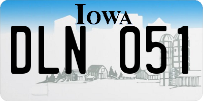 IA license plate DLN051