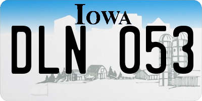 IA license plate DLN053