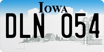 IA license plate DLN054