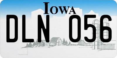 IA license plate DLN056