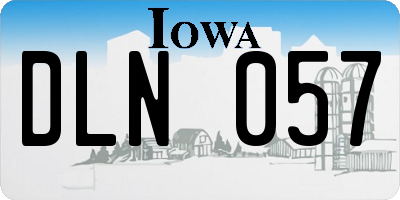 IA license plate DLN057