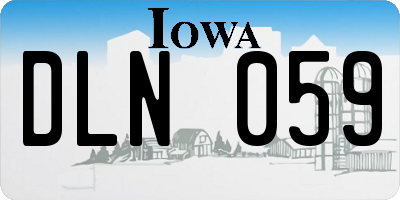 IA license plate DLN059