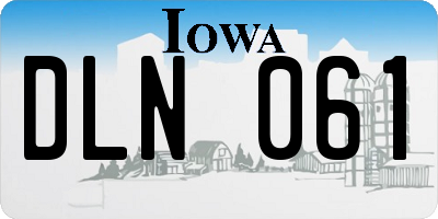 IA license plate DLN061