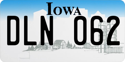 IA license plate DLN062