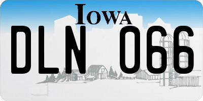 IA license plate DLN066