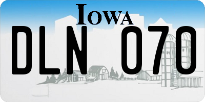 IA license plate DLN070