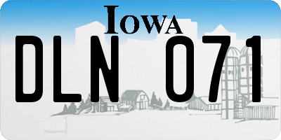 IA license plate DLN071
