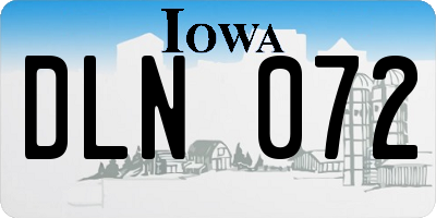 IA license plate DLN072