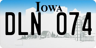 IA license plate DLN074