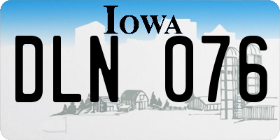 IA license plate DLN076