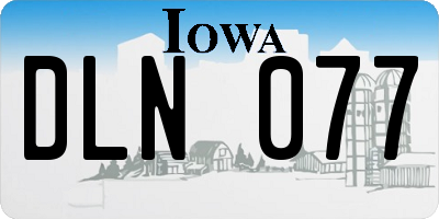 IA license plate DLN077