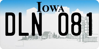 IA license plate DLN081