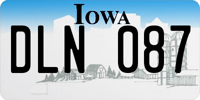 IA license plate DLN087