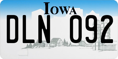 IA license plate DLN092