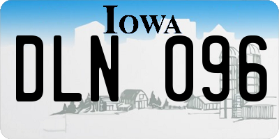 IA license plate DLN096