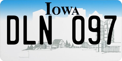 IA license plate DLN097