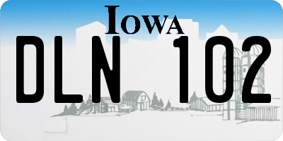 IA license plate DLN102