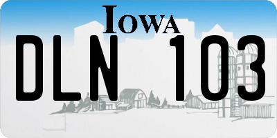 IA license plate DLN103