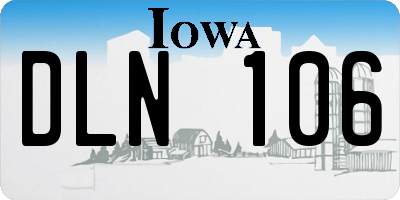 IA license plate DLN106