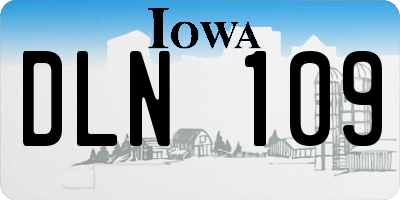 IA license plate DLN109