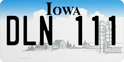IA license plate DLN111