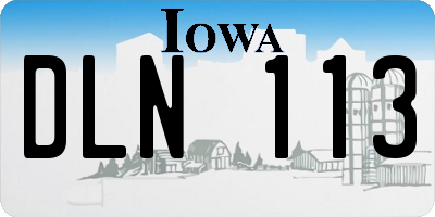 IA license plate DLN113