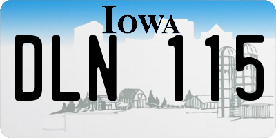 IA license plate DLN115