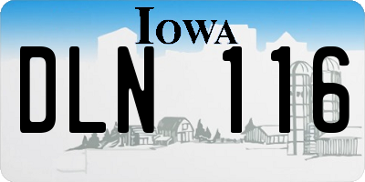 IA license plate DLN116