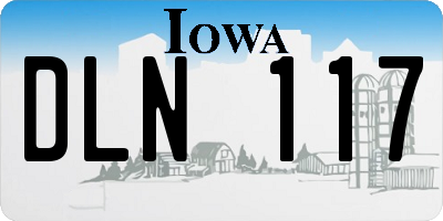 IA license plate DLN117