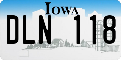 IA license plate DLN118