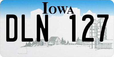 IA license plate DLN127