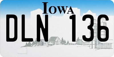 IA license plate DLN136