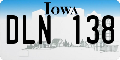 IA license plate DLN138