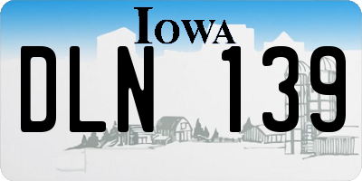 IA license plate DLN139