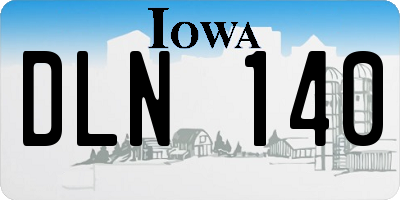 IA license plate DLN140