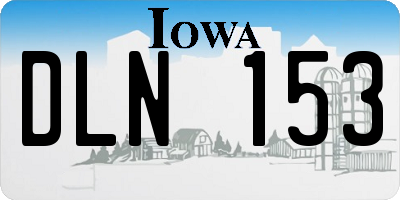 IA license plate DLN153