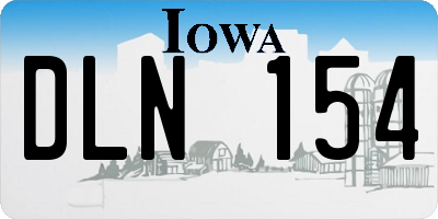IA license plate DLN154