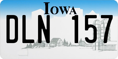 IA license plate DLN157