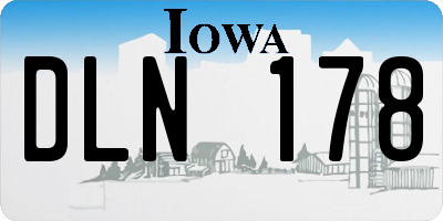 IA license plate DLN178