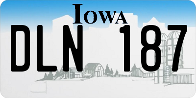 IA license plate DLN187