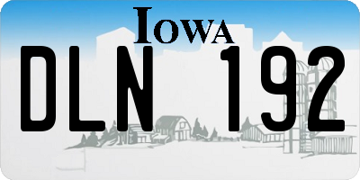 IA license plate DLN192